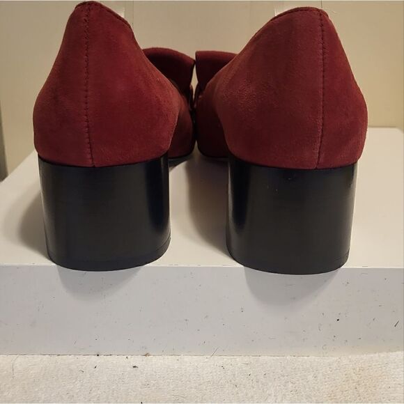NEW J.Jill "Juliette" Red Suede Kiltie Front Heeled Loafers Sz.10 MSRP $130 - Picture 7 of 8